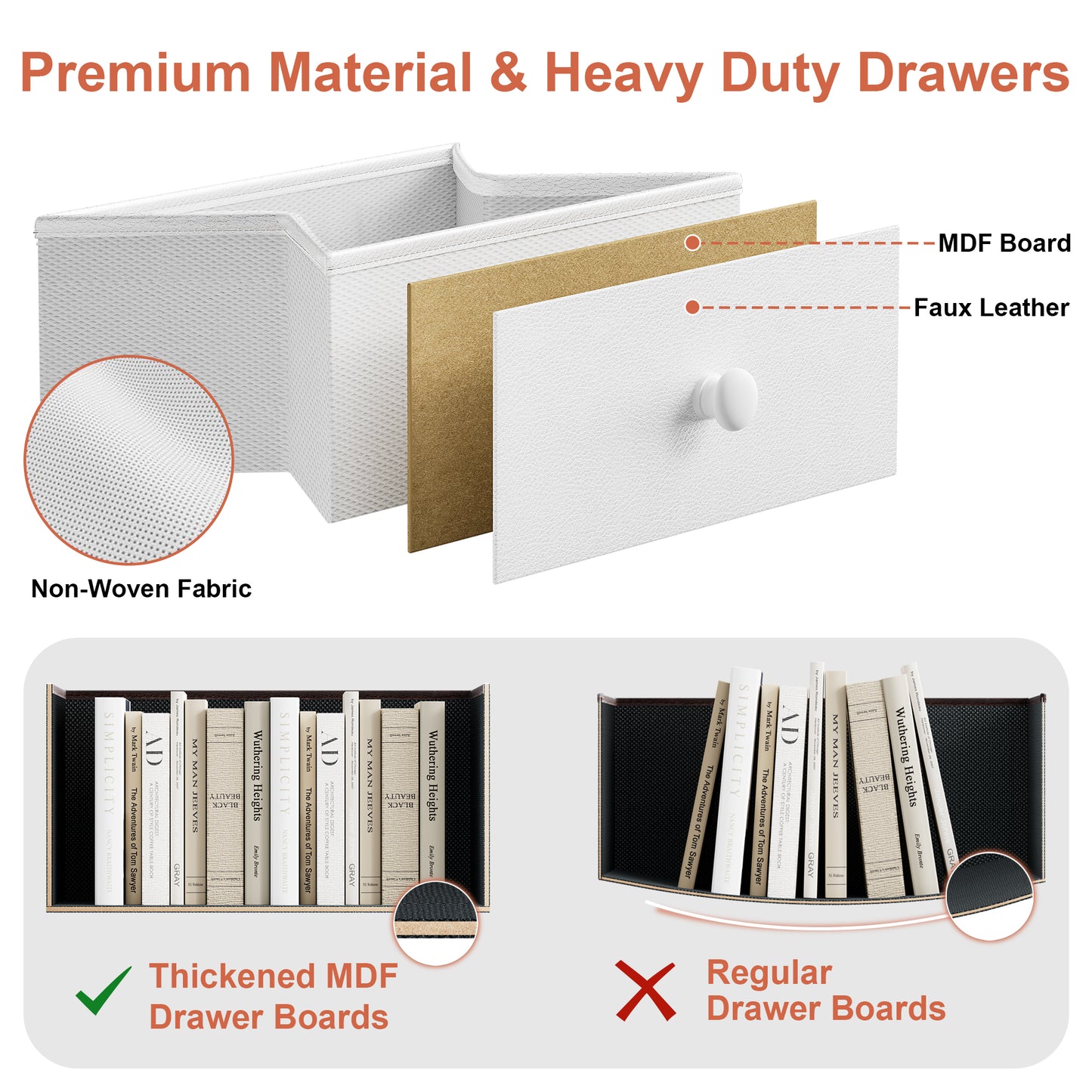 GUNAITO 5 Drawers for Bedroom with Charging Station, Bedside Table with LED Lights Strips, Modern End Table White GUNAITO 5 Drawers for Bedroom with Charging Station, Bedside Table with LED Lights Strips, Modern End Table White