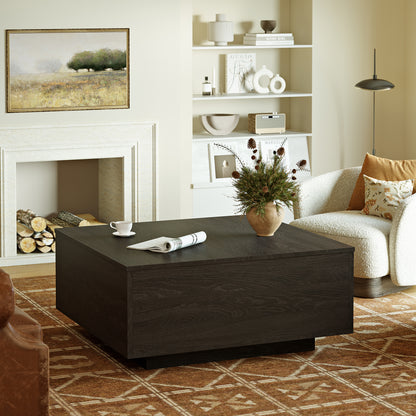 GUNAITO Lift Top Coffee Table with Storage, Square coffee table and modern Farmhouse Center Table for Living Room, Espresso Black