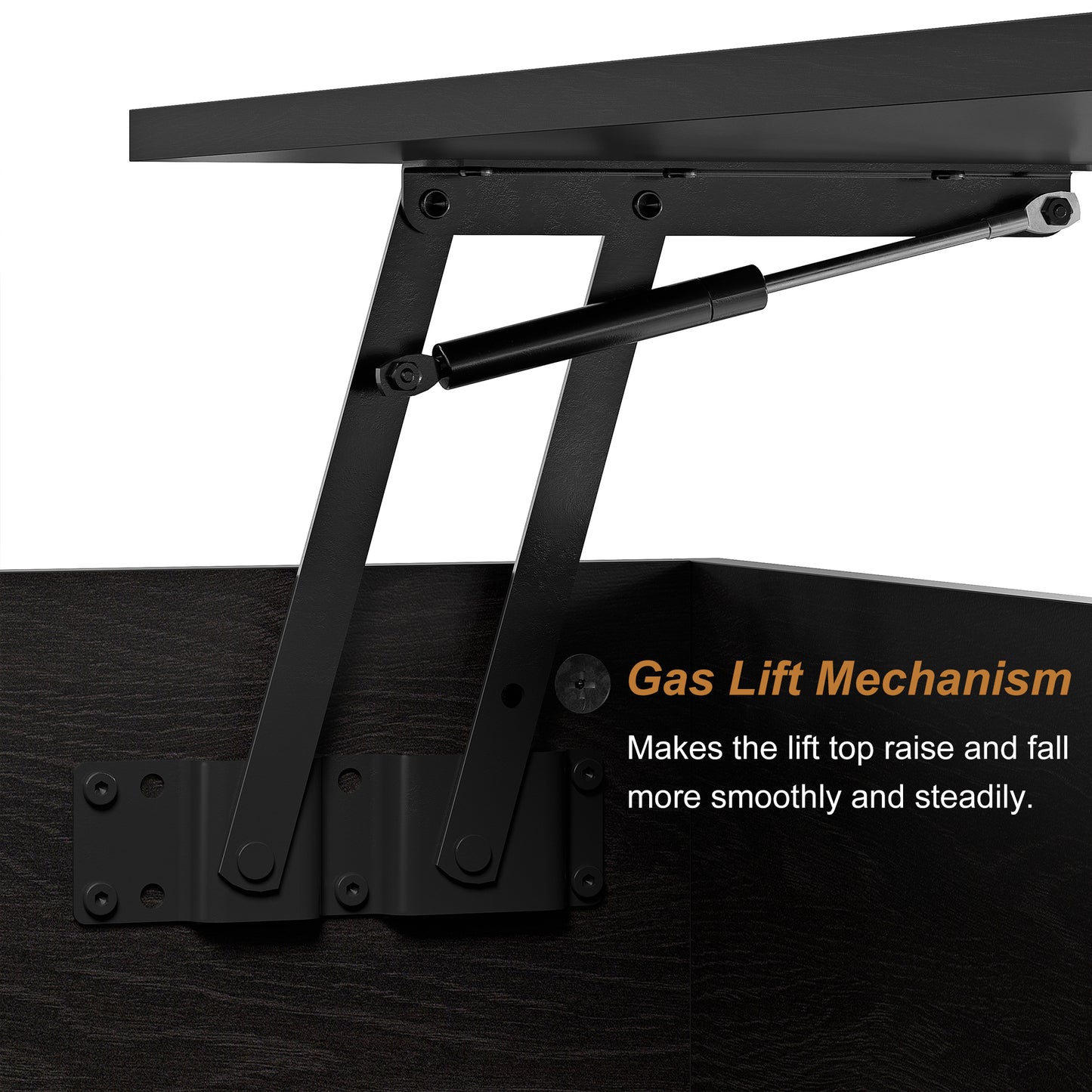 GUNAITO Lift Top Coffee Table with Storage, Square coffee table and modern Farmhouse Center Table for Living Room, Espresso Black