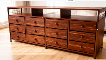 GUNAITO TV Stand for TVs up to 75", Big TV Stand with 12 Fabric Drawers and LED Lights, Entertainment Center with Storage and Shelves for Living Room, Dark Brown