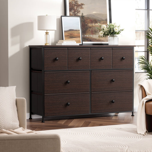 GUNAITO 8 Drawer Dresser for Bedroom Chest of Drawers Fabric Storage Bin,Brown