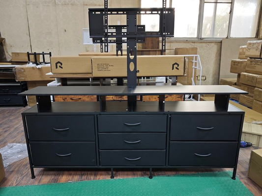 GUNAITO TV Stand with Adjustable Mount for TV up to 75", Big TV Stand for Living Room with Storage , Black
