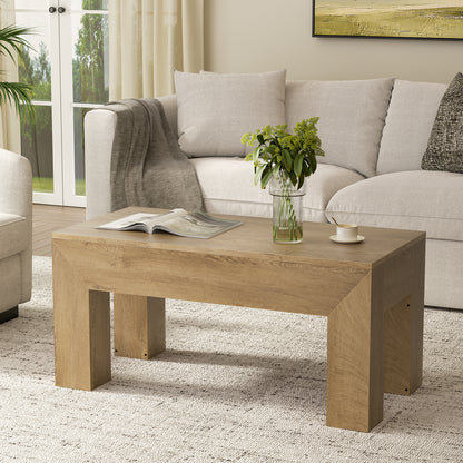 GUNAITO Lift Top Coffee Table with Storage, Wooden Convertible Coffee Table for Living Room, Farmhouse Center Table, Natural