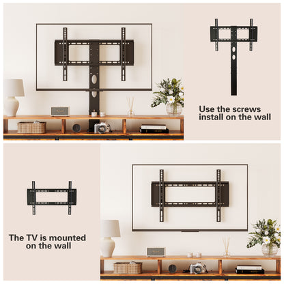GUNAITO TV Stand with Adjustable Mount for TV up to 70", Big TV Stand for Living Room with Storage , Rustic Brown