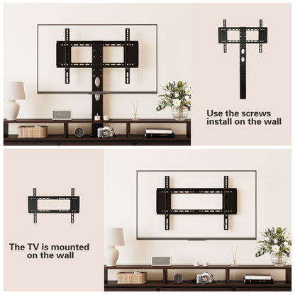 GUNAITO TV Stand with Adjustable Mount for TV up to 70", Big TV Stand for Living Room with Storage , Dark brown