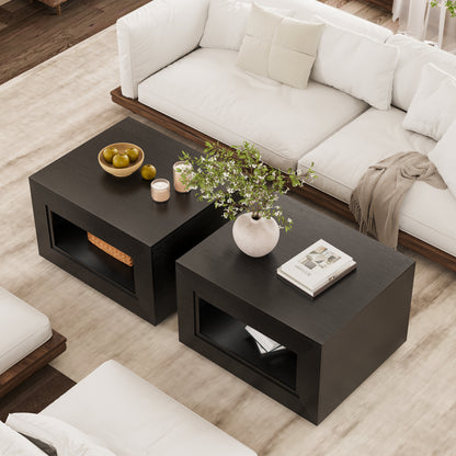 GUNAITO Lift Top Coffee Table with Storage, Wooden Convertible Coffee Table with LED Lights for Living Room, Square Center Table, Black