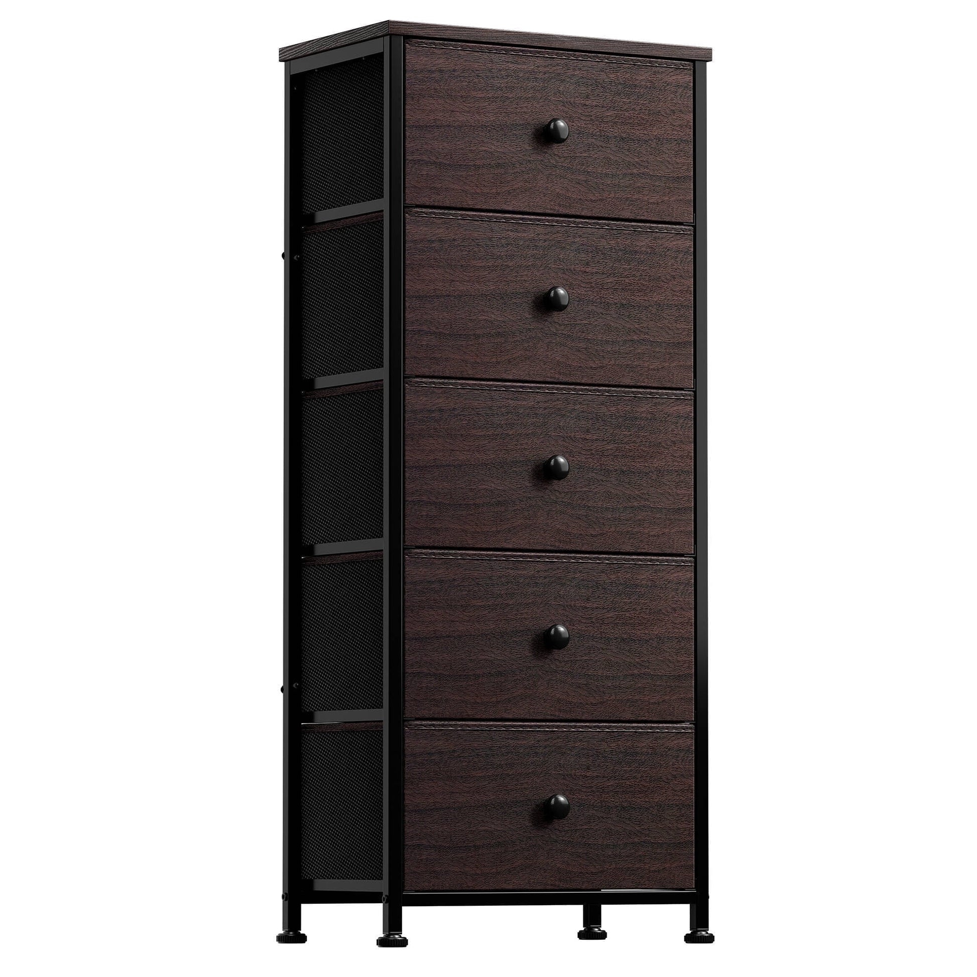 GUNAITO 5 Drawer Dresser for Bedroom Tall Narrow Chest of Drawers Fabr – My  Store