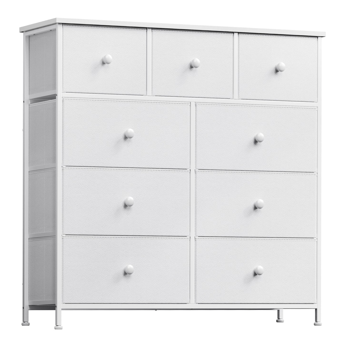 GUNAITO 9 Drawer Dresser for Bedroom chest of drawers for closet Fabric Storage White