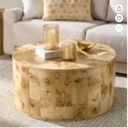GUNAITO Round Lift Top Small Coffee Table with Storage, Modern Farmhouse Center Table with Shelf 2 Tier Circle Table for Living Room, Natural Burl